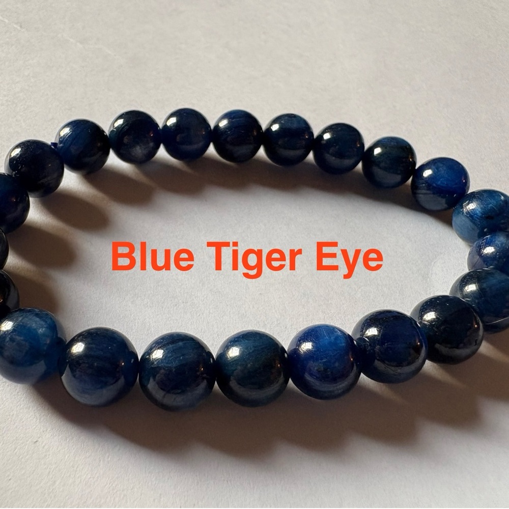 Blue Tiger Eye Beaded Bracelet